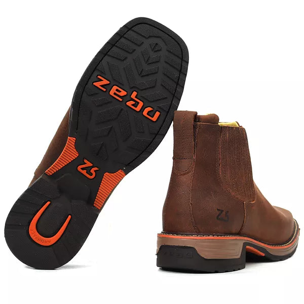 [COMPRE 1 LEVE 2] Botina Couro Genuíno Terra - Com Palmilha Gel Conforto + CINTO TEXAS DE BRINDE