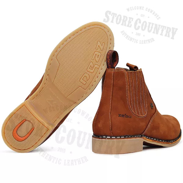 Botina Vira Francesa Nobuck Castor Masculina - Confortável Durável Estilo Country